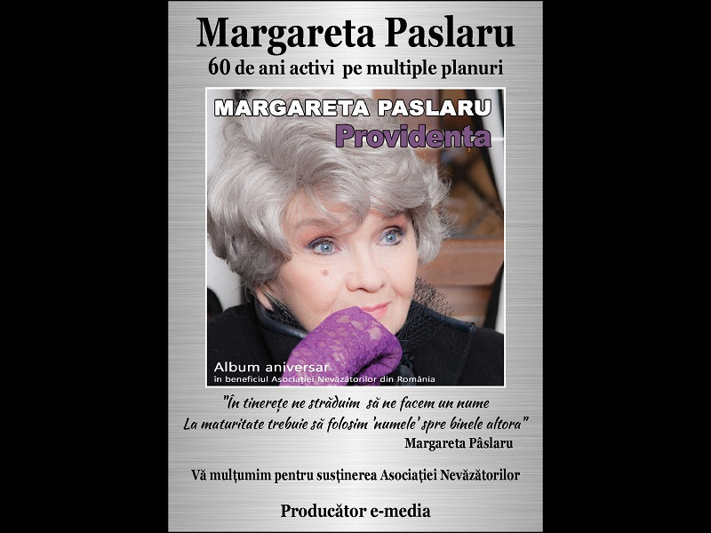 Margareta Pâslaru lansează album aniversar Margareta Pâslaru lansează album aniversar