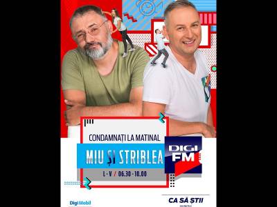 Miu și Striblea – „Condamnați la matinal” într-un nou sezon la DigiFM Miu și Striblea – „Condamnați la matinal” într-un nou sezon la DigiFM