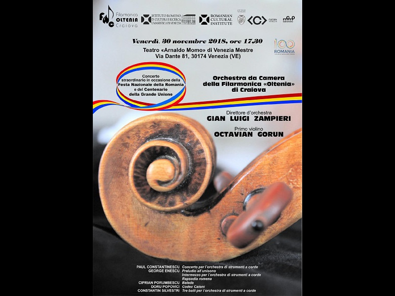 Orchestra de cameră a Filarmonicii «Oltenia» Craiova concertează la Veneţia Orchestra de cameră a Filarmonicii «Oltenia» Craiova concertează la Veneţia