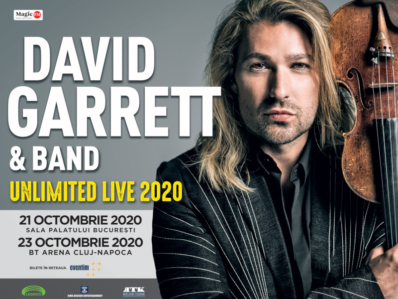 David Garrett aduce concertul „Unlimited Live” la București și Cluj-Napoca, în cadrul turneului mondial aniversar din 2020