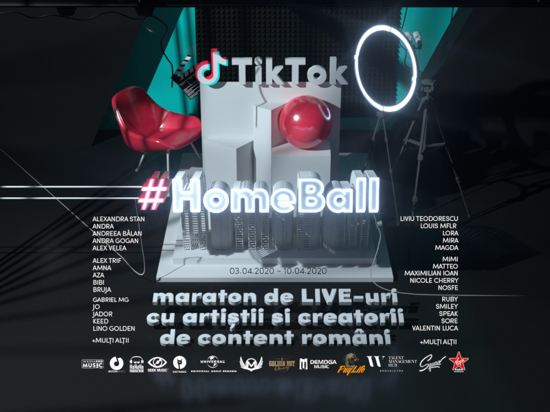 Cei mai cool artiști și creatori de conținut s-au unit pentru primul maraton de livestream-uri din România - TikTok HomeBall Cei mai cool artiști și creatori de conținut s-au unit pentru primul maraton de livestream-uri din România - TikTok HomeBall