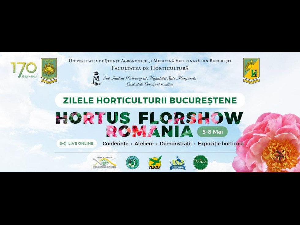 Aflați totul despre flori și plante ornamentale, pomi, viță de vie și vin, legume, sere și solarii, în perioada 5-8 mai, la Zilele Horticulturii Bucureștene – Hortus FlowShow România 2022 Aflați totul despre flori și plante ornamentale, pomi, viță de vie și vin, legume, sere și solarii, în perioada 5-8 mai, la Zilele Horticulturii Bucureștene – Hortus FlowShow România 2022