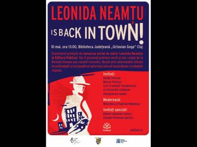 Editura Publisol organizează pe 10 mai, ora 13:00, în foaierul Bibliotecii Județene „Octavian Goga”, din Cluj, evenimentul Leonida Neamțu is back in town!
