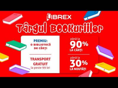 O bibliotecă de cărți cadou și reduceri de până la 90% în Târgul Bookuriilor, pe Librex.ro